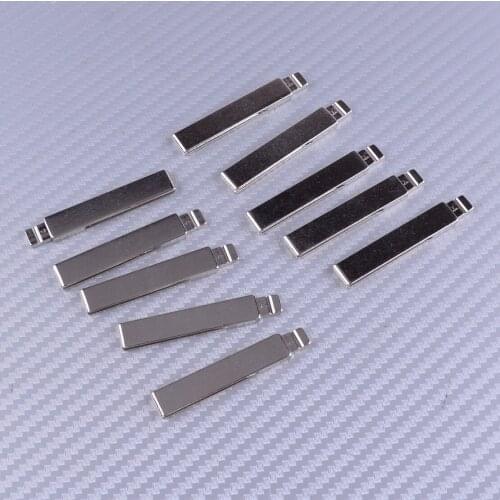 DWCX 10pcs Metal Car Flip Blank Uncut Key Blade 54 Silver Fit For Citroen Peugeot HU83 Remote B-Series