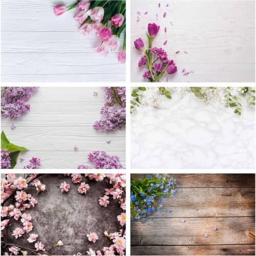 Photography Backgrounds Pink Flowers Wood Computer Printed Backdrop for Lovers Valentines Day Birthday Photobooth Fond Photo