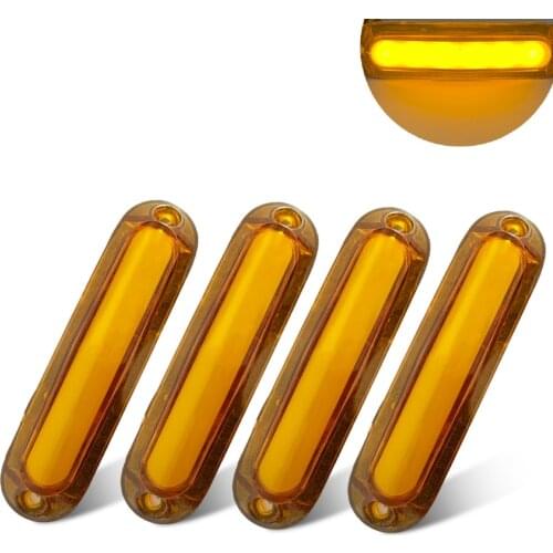 Fuleem 4PCS Amber 6 SMD LED Side Outline Marker Tail Light Clearance Lamp Truck Trailer 10V-30V Waterproof
