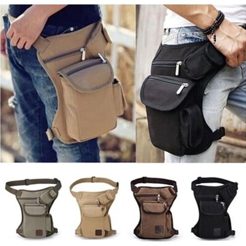 Men Canvas Drop Leg Bag Waist Fanny Pack Belt Hip Bum Military Travel Multi-purpose Messenger Purse Pouch Thigh Fanny Bags
