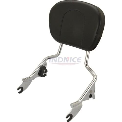 Chromed Sissy Bar Upright Passenger Backrest with Pad for harley Touring Road King FLHR Glide Ultra 2009-2017