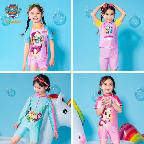 Genuine Paw Patrol Children Clothes Set T-shirt Kids Clothing Summer Cartoon Bathing Suit Cute Girls Shorts Tops Panties