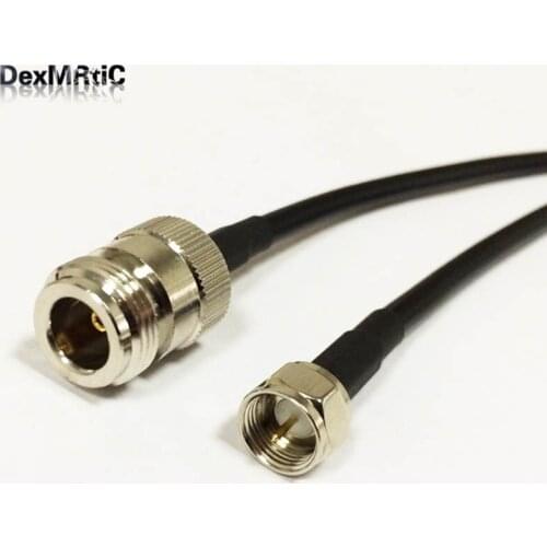 N type female jack to F type male Pigtail Cable adapter RG58 50cm/100cm Wholesale NEW