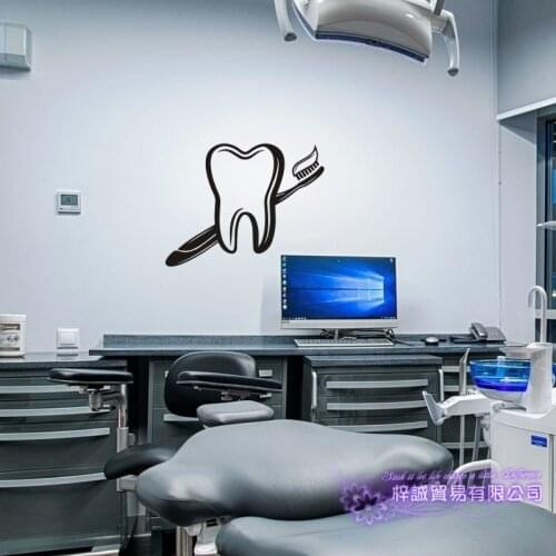 Tooth Brushing Teeth Sticker Dental Clinic Dentistry Decal Bathroom Poster Vinyl Art Wall Decals Pegatina Decor Mural