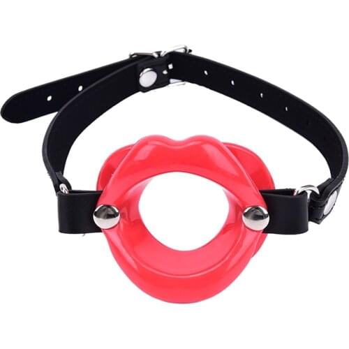 Restraints BDSM Fetish Leather Rubber Lips O Ring Open Mouth Gag Bondage Erotic Toy For Women Couple New Adult Sex Toys