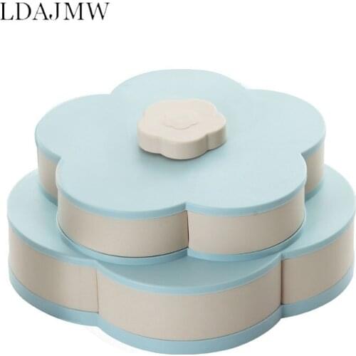 Creative Fruit Tray Snack Storage Box Novel And Practical Wedding Candy Box Gift Multifunctional Double-layer Rotating