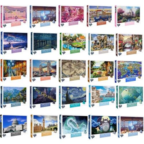 1000 piece Black Hell Jigsaw Puzzle Pure Black creative DIY Jigsaw Puzzle Creativity Imagine Toys Magic puzzles patience toys