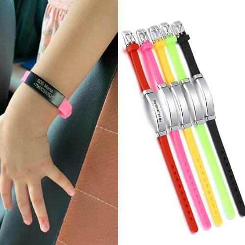 Personalized ID Silicone Bracelet for Kids Childrens Jewelry New Baby Bracelet for Girls Boy Baby Cutsom Message Name Dropship