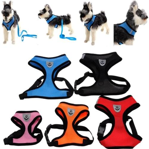 Small Dog Harness and Leash Set Puppy Bulldog Vest Collar Cat MeshChest Back Strap Breathable Chihuahua Traction Rope