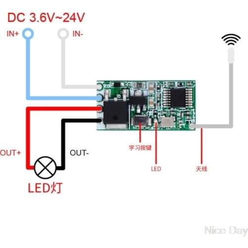 433Mhz RF Relay Receiver Wireless Remote Control Switch LED Light Control Module A07 20 Dropship