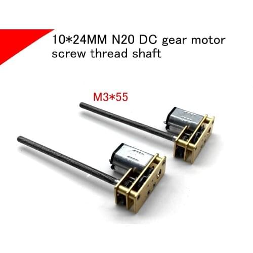 10*24MM N20 DC gear motor,DC3V 6V 12V M3*55MM screw thread shaft DIY Smart Robot Door Lock Motor
