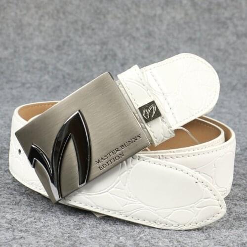 New Golf Mens Belt Alloy Buckle Leather Sports Leisure Belt High Quality Golf Accessories Free Shipping