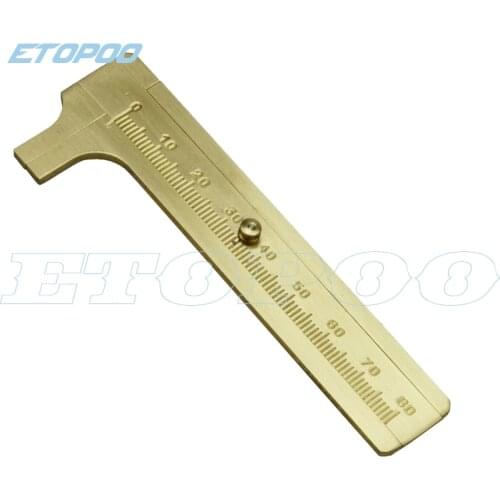 0-80mm/100mm Single/double scale Mini Solid Brass Sliding small copper Gauge Vernier Caliper Portable pocket retro copper ruler
