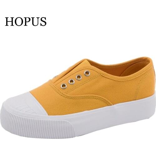 Women Shoes 2021 Summer New Fashion Shoes Woman Sneakers Casual Solid Color Platform Canvas Women Casual Flats Shoes Sneakers