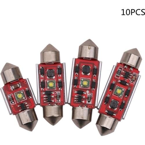10PCS Car Festoon C5W Cree Chip Bulb 31mm/36mm/39mm/41mm 5W 12V Car LED Lighting Lamp Interior Dome Reading License Plate Lights