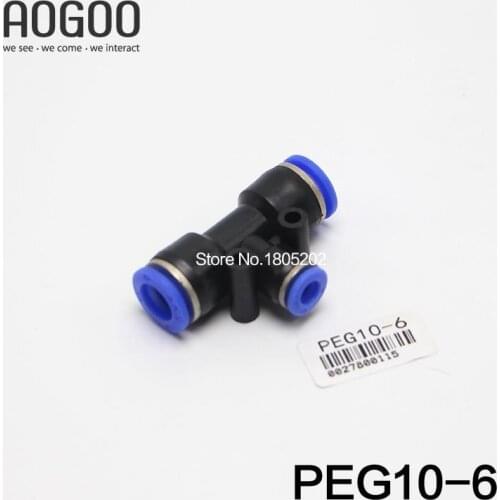 10 Pcs/Lot T-Type Three-Pass Reducer Pneumatic Fittings PEG10-6