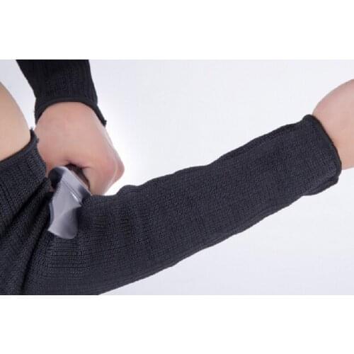2PCs/ Pair Cut Outdoor Self Defense Arm Guard Against Glass Knife Cut Steel Mesh Gloves Cuff Resistant Protective Safety Sleeves