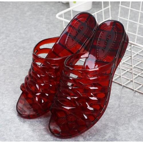 2021Summer Sandals Women Crystal Jelly Flip Flops Slip On Flat Sandals Ladies Beach Slippers Zapatos Mujer Casual Flat Shoes