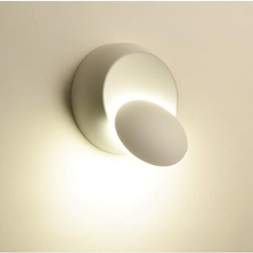 2021 LED Wall Lamp 360 degree rotation adjustable bedside lights white Black creative wall lamp Black modern aisle round lamp