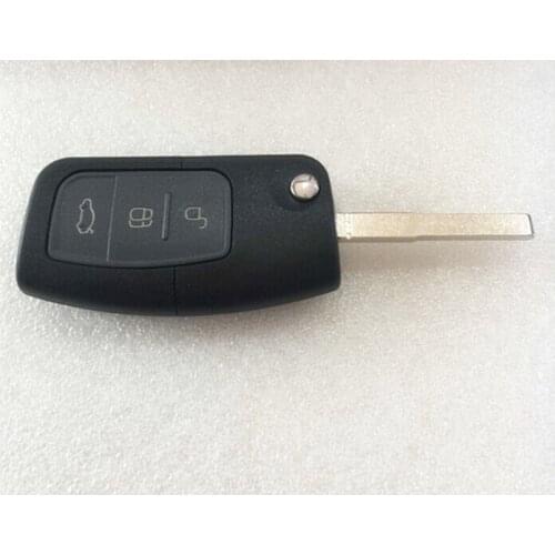 3 Button Flip Folding Remote Key For Ford Focus 433Mhz 4D63 Chip With Uncut Key Blade