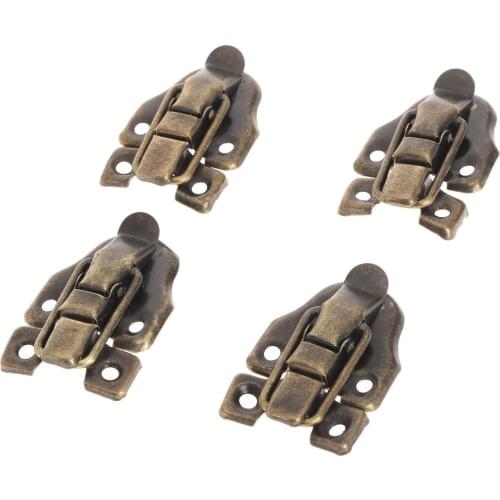 4Pcs Butterfly Clasp Bronze Chest Suitcase Jewelry Box Hasp Lock Latch Catch Clamp Clip Vintage Old style 41x59mm screws A041