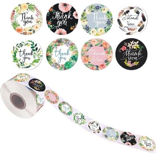 500pcs 25mm Round Handmade Stickers Scrapbook Thank You Sticker for Package Adhesive Seal Labels Stationery Beatiful Decals