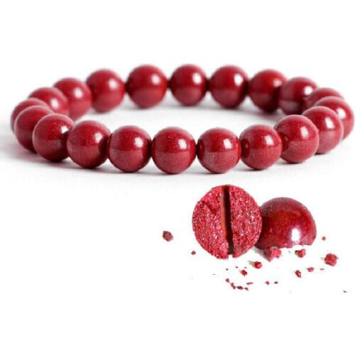 Natural Red Ore Stone round Bead String Bracelet Women Lucky Red Gem Bracelet Jewelry Free Gift Box