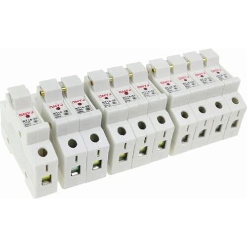 RT18-32X AC 380V 1P 2P 3P 4P 32A 380V DIN Rail Mount cylinder fuse base Suitable for 10x38MM FUSE With indicator light