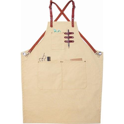 Denim Canvas Apron Florist Gardener Painter Barber Hairdresser WorkWear Barista Pastry Chef Bartender Waitstaff Uniform D78