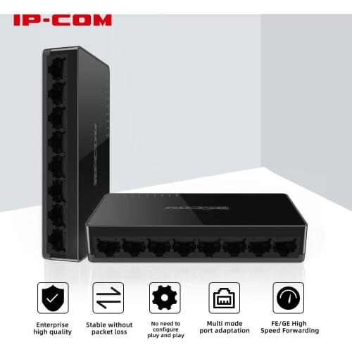 IP-COM 8 Port Gigabit Switch 10/100/1000Mbps RJ45 LAN Ethernet Fast Desktop Network Switching Hub Shunt