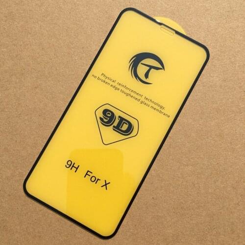 500pcs 9D Full Cover Curved Tempered Glass For iPhone 12 Mini 11 Pro Max XS XR X 8 7 6 6S Plus SE Hardness Screen Protector Film