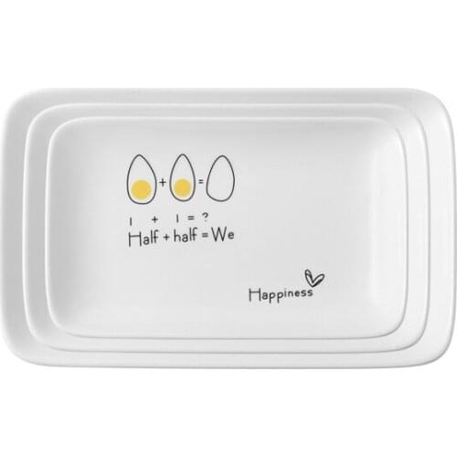 Creative Ceramic Dessert Plate Rectangular Plate Sweet Snack Steak Breakfast Plate Tableware Fruit Cake Plate Sky Climate Plate