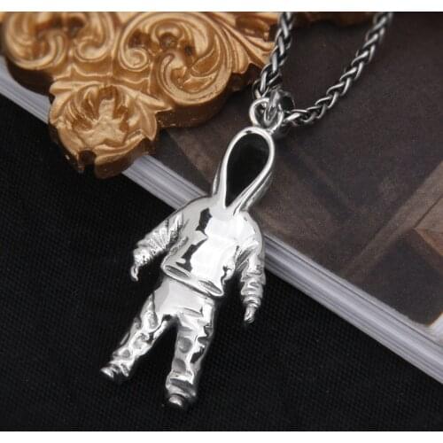 New solid 100% s925 sterling silver mysterious man pendant, fashion personality hip-hop street Man pendant invisible Man Jewelry