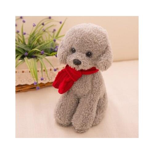 Cute ted dog with scarf about 30cm plush toy gray dog doll birthday gift b0803
