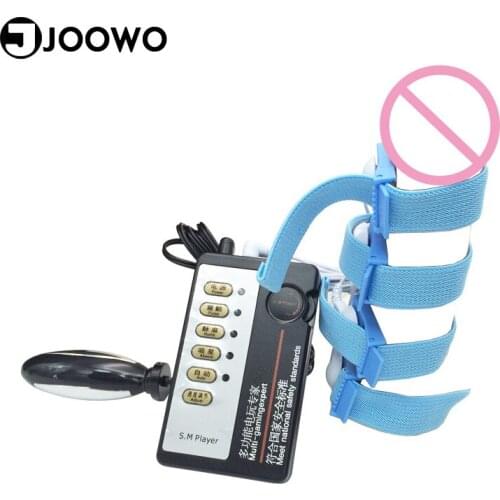 Great Feel Electro Shock Female Male Masturbation Anal Vagina Pussy Plug Penis Cock Enlargement Ring Adult Sex Toys For Men Gay