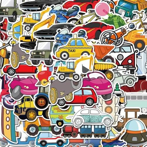 Car stickers 40pcs cartoon car transport doodle stickers suitcase laptop stickers travel stickers cute stickers little stickers7