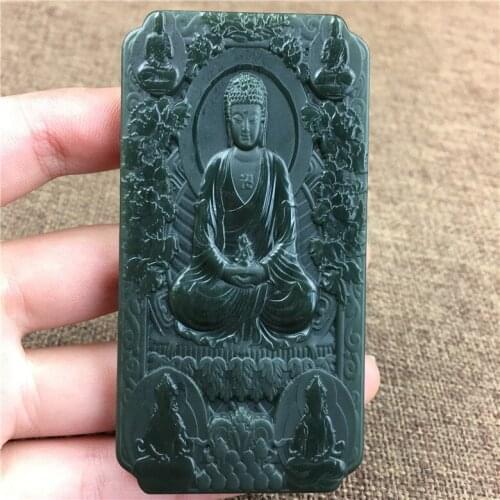 Hetian jade old pit sapphire big day is like a pendant for men and women, sheep and monkey guardian ornaments hp96