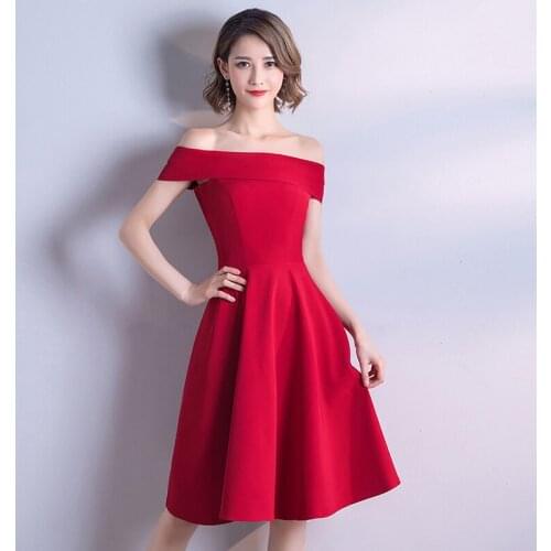 New In 2020 Off the Shoulder Cocktail Dresses Custom made A Line Formal Short Robe De Cocktail