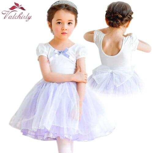 New Ballet Girls Dance Dress Kids Tutu Leotard Wear Children Performance Costumes Ballerina Skill Long Skirt Big Bow not