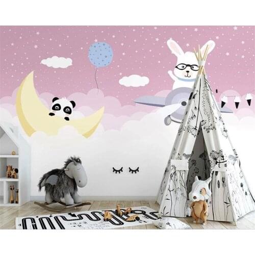 Beibehang Customized modern wallpaper nordic hand-painted fantasy whale children room background wallpaper papier peint