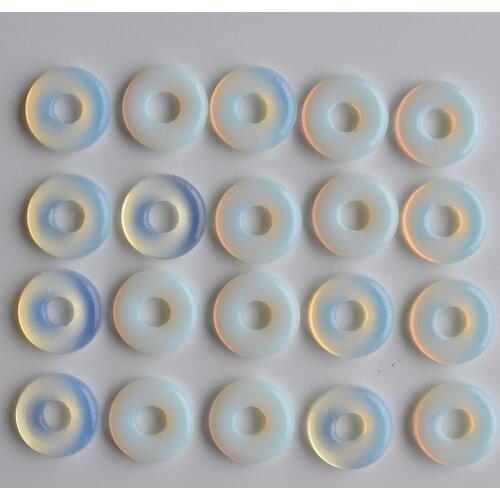 Good quality opal Stone gogo donut charms pendants beads 18mm for jewelry making Wholesale 20pcs/lot free shipping