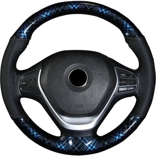 HKOADE DIY Car Steering Wheel Braid Covers 38cm With Needles And Thread Accessories 5 Colors Texture Soft Anti Slip Leather