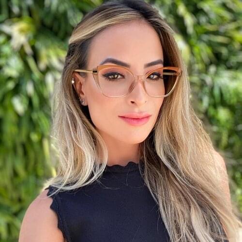 New Fashion Sexy Cat Eye Anti-blue Glasses Frame Women Vintage Transparent Eyeglasses Frames Female Spectacles Oculos Feminino