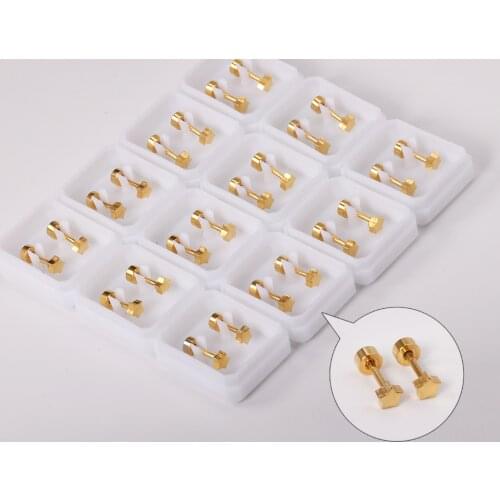 12 Pairs 316L Stainless Steel Star Shape Wholesale Earring Sets Pendientes Gold Color Cute Baby Small Earrings Fashion Jewelry