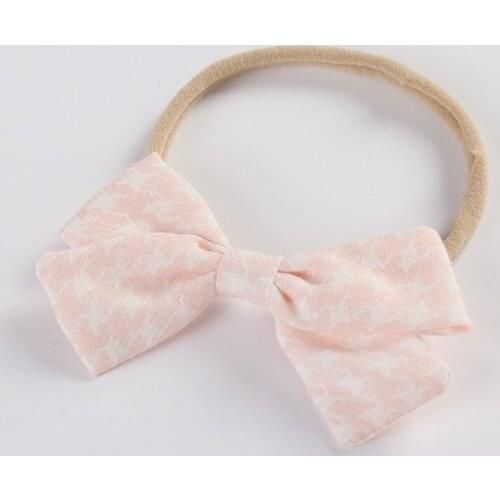 0-5Y Baby Girls Plaid Bows Nylon Headbands 2019 Spring Winter Cotton Knot Nylon Head Bands Infant Girls Head Wraps Hair Wear