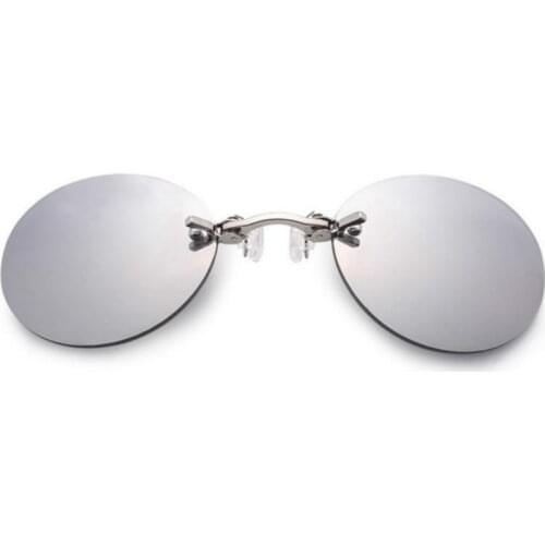 High Quality Oval Metal Sunglasses Clip on Nose Retro Mini Eyeglasses Vintage Men Women Sun Glasse Clips