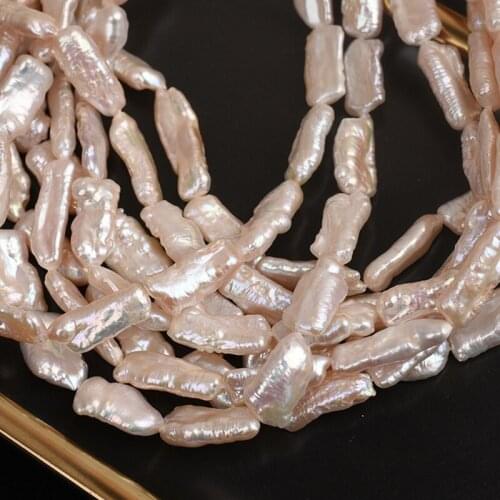 Baroque Pearls Necklace Irregular Pipa Shape 9mm Beads Freshwater Pearl DIY Strand For Fine Jewelry Making Accessories