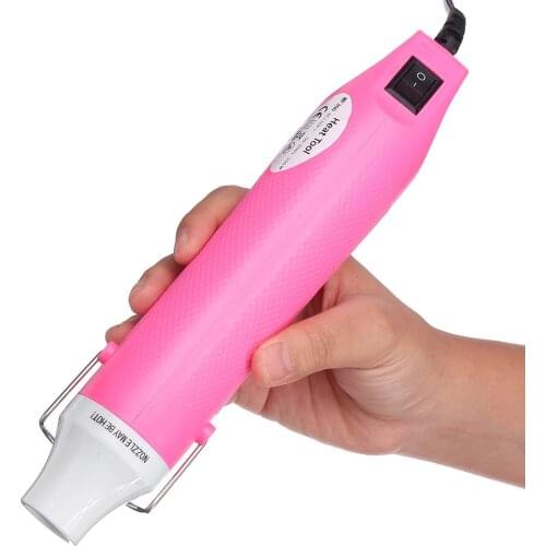 220V 300W Pink Hot Air Gun for DIY Using Electric Hair Dryer Hot Air Tool Soldering Heat Gun Industrial with Supporting Seat