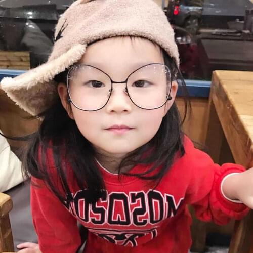 SomeCool 2019 New designer Vintage oculos 3-7years 2018 Big frame kids optical glasses frame Cool metal glasses Beading leg N154