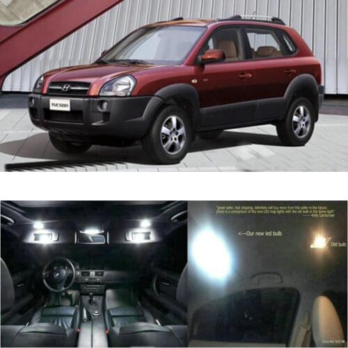 LED Interior Car Lights For Hyundai tucson 2009 room dome map reading foot door lamp error free 9pc